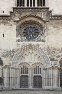 Portal with tympanum and rosette, Gothic Cathedral of St. Stephen and St. Sixtus, Halberstadt,