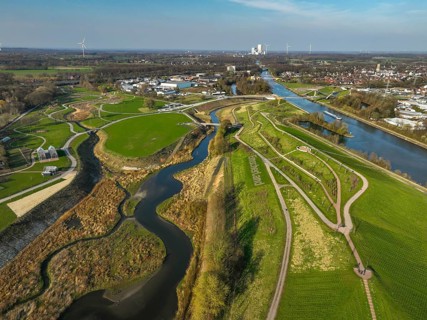 Castrop-Rauxel, North Rhine-Westphalia, Germany - EMSCHERLAND adventure park, new nature and water