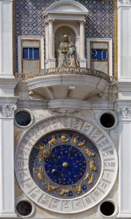 Clock tower of San Marco, Torre dell'orologio, Venice, Italy