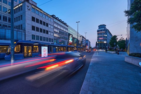 Karlsplatz tram stop, public transport, general architecture, commercial buildings, houses,