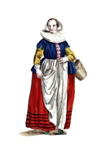 Historical clothing, fashion in the course of time, clothing of a merchant's woman, merchant's