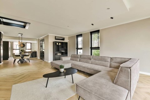 Stylish living room featuring contemporary furniture, elegant decor, and spacious layout. A perfect