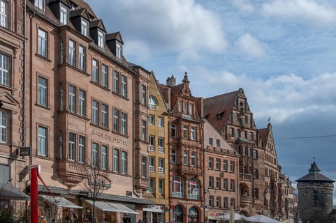 Historic houses from the 19th century, Königstr, Nuremberg, Middle Franconia, Bavaria, Germany