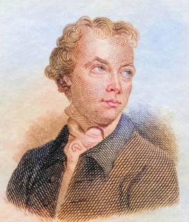 William Julius Mickle, (born until 1788), Scottish writer, coloured woodcut from Crabbe's