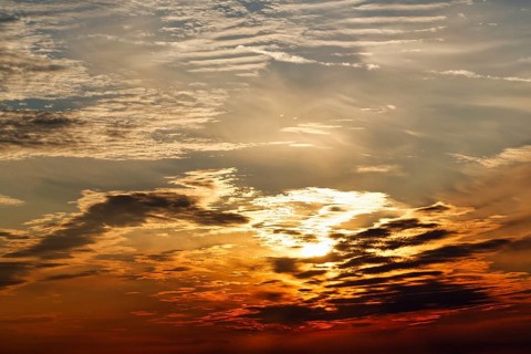 Evening sky at sunset, Burgsvik, Gotland Island, Sweden