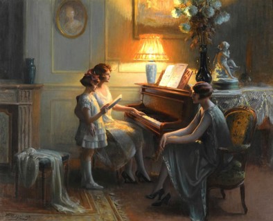 La Leçon de Chant, The Singing Lesson, is a well-known oil painting by the French painter Delphin