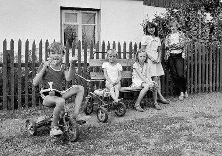 Kazakhstan, Romanovka, July 1992 - Russian-German children in the village of Romanovka, Romanovka,