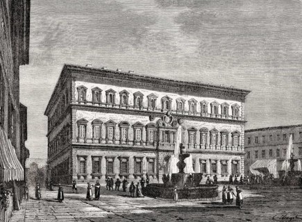 Palazzo Farnese, Piazza Farnese, Rome, Italy, 19th Century
