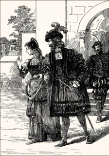Faust and Margarete, known as Gretchen on the street, first part of the tragic play Faust by Johann