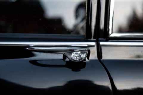 Door handle, front door, classic car, Volvo Amazon, medium class car from Swedish car manufacturer