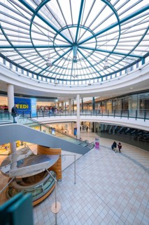 Large shopping complex with open space and striking glass roof, Sterncenter Sindelfingen, Böblingen
