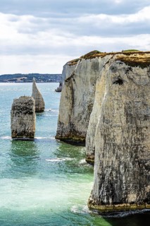 White Cliffs of Old Harry Rocks Jurassic Coast, Handfast Point, Dorset, UK