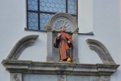 Saint Francis Carrying a Cross sculpture, Assumption Church - former Franciscan monastery,