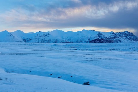 Glacier, mountain range, snow, Vatnajökull, winter, Iceland, Scandinavia
