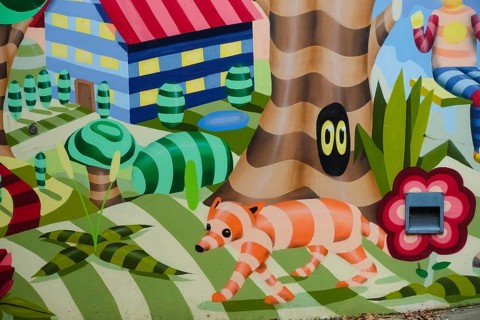 Graffiti, spray art, colorful pictures, public art, mythical creatures, fantastic creatures, human
