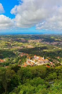 Sintra town, high angle view, Sintra, Portugal