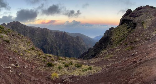 Sunset at Pico do Arieiro, hiking trail PR1, Madeira, Portugal