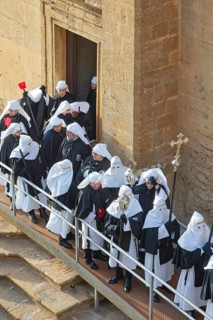 Good Friday Procession leaving Enna Cathedral, Enna, Siclly, Italy