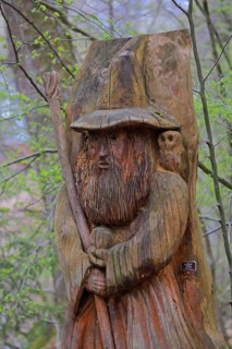 Gandalf, magician, owl figure, wooden sculpture, The Lord of the Rings, J.R. Tolkien, fantasy,