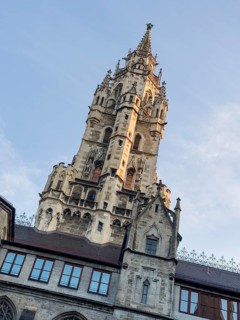 Munich City Hall, inner courtyard, view from the frog's perspective, Munich, Bavaria, Germany