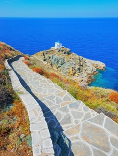 View of Seven Martyrs Church, Kastro, Sifnos Island, Cyclades Islands, Greece