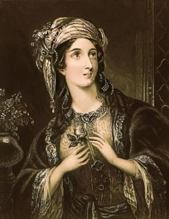 Leila, female figure from the poem The Giaour by George Gordon Noel Byron, digital edited