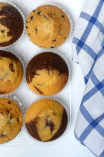 Chocolate muffins, chocolate muffins in packaging