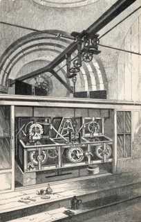 Watchmaking. Working parts of the clock at the Royal Exchange, London, England in the 19th century.