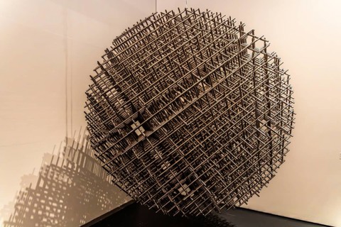 Ball frame, Francois Morellet, 1989, Kunsthal with temporary exhibition 100 Years of Kinetic Art,