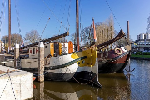 Ships, museum harbor, Gouda, Holland, Netherlands