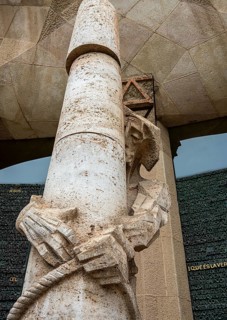 Jesús at the portal on the Passion façade of the Sagrada Familia, Church of the Atonement of the