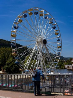Ferris wheel at a funfair in Miltenberg, Bavaria, Germany