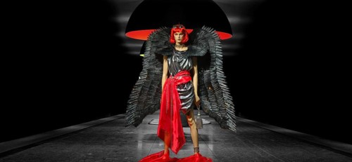 Black angel (doll) in the underground station Westfriedhof Munich Germany