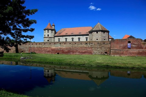 Fogarash Fortress, Cetatea Fagarasului, a historical monument, construction began in 1310, in the
