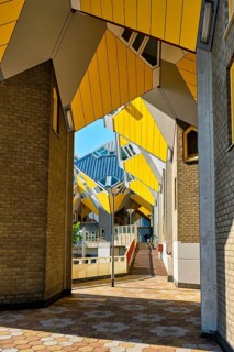 ROTTERDAM, NETHERLANDS, MAY 11, 2017: Cube houses, innovative cube-shaped houses designed by