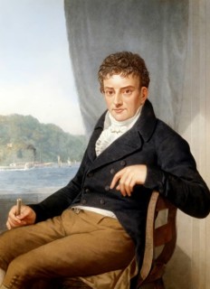 Portrait of Robert Fulton, 1765 - 1815, an engineer who built steamboats and the submarine Nautilus