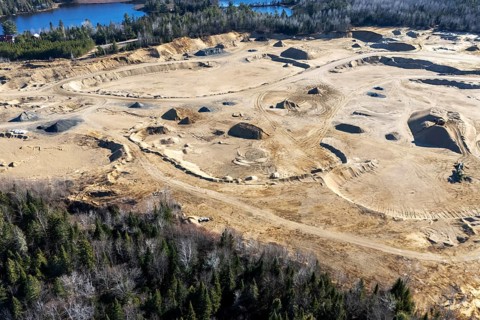 Sand and gravel extraction site, Region of La Mauricie, Province of Quebec, Canada