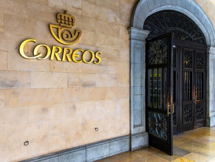 Correos, historic post office in Carrer Constitució, Palam de Majorca, Spain