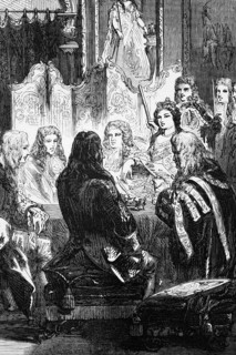 Queen Anne, who played an important role in English affairs, with members of her Privy Council.