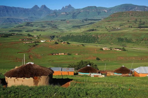 South Africa, Africa, view of the Drakensberg Mountains, Drakensberg Mountains