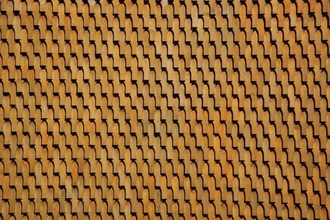 Yellow house wall made of wood shingles, woodwork, structure, backgrounds, patterns, linear,