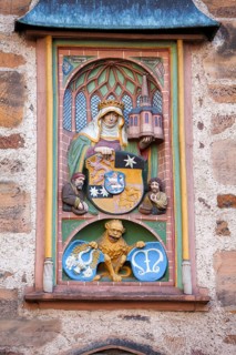 Relief image of St Elizabeth, Elizabeth of Hungary, 1207 - 1231, Renaissance Tower of the historic