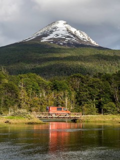 4x4 campervan n front of Cerro Cóndor, Tierra del Fuego National Park, National Route 3, Ushuaia,