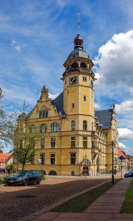 Town hall on the market square, Köthen, Saxony-Anhalt, Germany