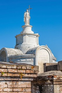 New and old above ground graves in St. Louis Cemetery No. 1 in New Orleans, Louisiana. USA