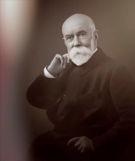 A portrait of Thomas Burberry, 1835 – 1926, an English fashion designer and the founder of the