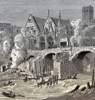 Fire at the Petit Pont, Paris, France, 1718