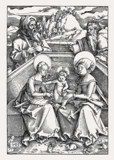 The Holy Family with St. Anna and St. Joachim by Hans Baldung Grien, facsimile of the 19th century