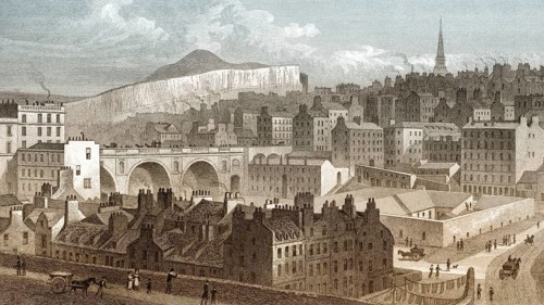 Part of the Old Town, from Princes Street, Edinburgh, Scotland, 19th century, from Modern Athens by