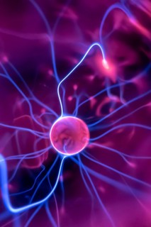A burning plasma lamp, traces, light, reflections, colorful, colorful, light strips, plasma ball,